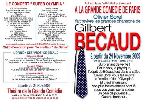 concert super Olympia Olivier Sorel à la Grande Comédie de Paris